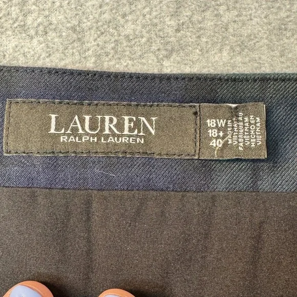 Lauren Ralph Lauren Plaid A Line Skirt Womens 18W Navy Green New - Picture 4 of 7